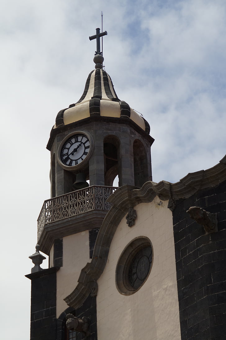Iglesia, campanario, cielo, edificio, arquitectura, Tenerife, la orotava