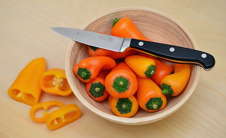 paprika, grönsaker, mellanmål grönsaker, skär, friska, rik på vitaminer, gul paprika