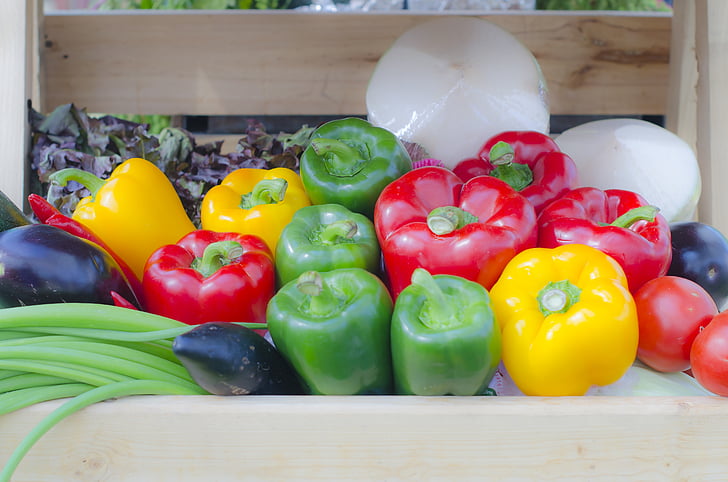 vegetal, comida, saudável, vermelho, fresco, verde, amarelo