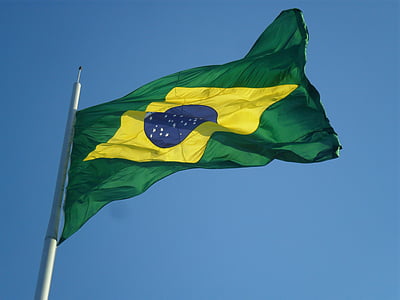 巴西, 国旗, 绿色和黄色, 独立日, 符号, 蓝色