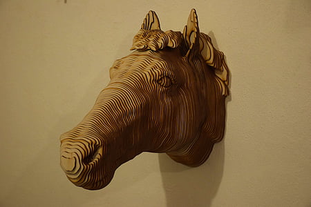 머리, 말, 트리, 동물, 벽, 생활 자연, 현대 미술