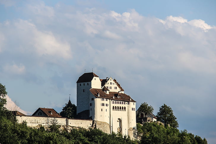 Schloss wildegg, Wildegg, dvorac, Aargau, Švicarska, srednji vijek, krajolik