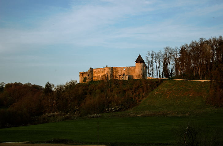 замък, разруха, средновековна, исторически, крепост, стар, забележителност