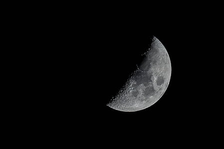 mėnulis, Pusmėnulio, Mėnulio, krateriai, paviršiaus, teleskopas, didinimo
