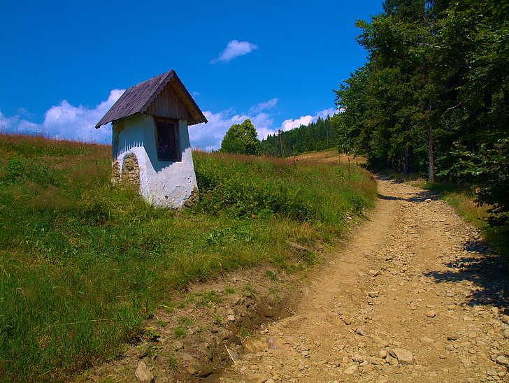 Capilla, vagando por, montañas, Polonia, rutas de senderismo, Turismo, montaña trekking