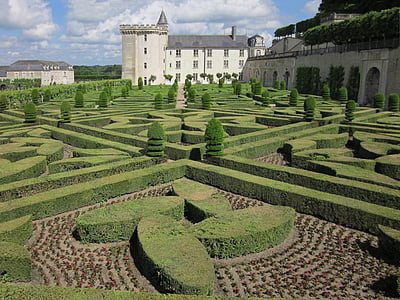 Villandry, Chateau, trädgård, renässansen, slott, Loire, Frankrike