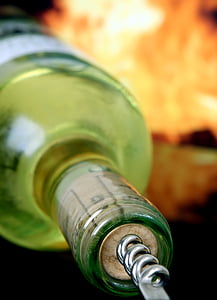 l'alcohol, begudes, fons desenfocat, ampolla, xampany, tancar, còctel