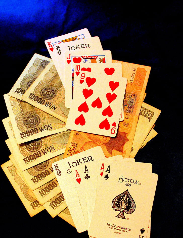 kortti, Don, Pelaaminen, Ace, mustalla taustalla, pelikortit, onnea