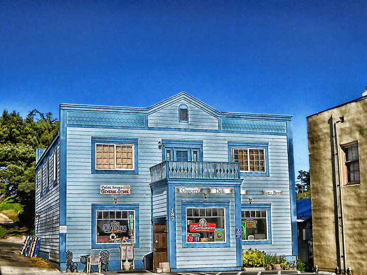 point arena california, store, buildings, architecture, hdr, sky, outside