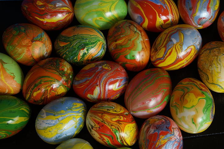 påskeegg, egg, farget, marmorert, påske, God påske