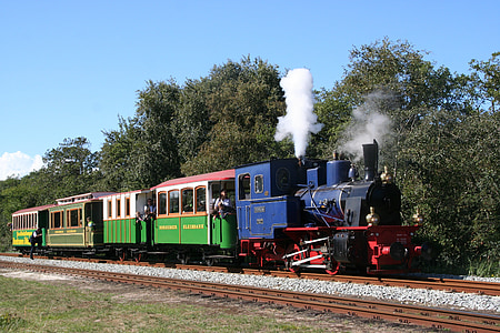 chemin de fer, Borkum, petit terrain, voie ferrée, train, transport, train à vapeur