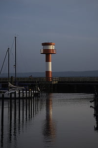 phare, Eckernförde, marque de jour, entrée du port, jetée, signal, port