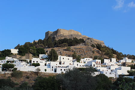 greece, rhodes island, summer, landscape, village, architecture, nature