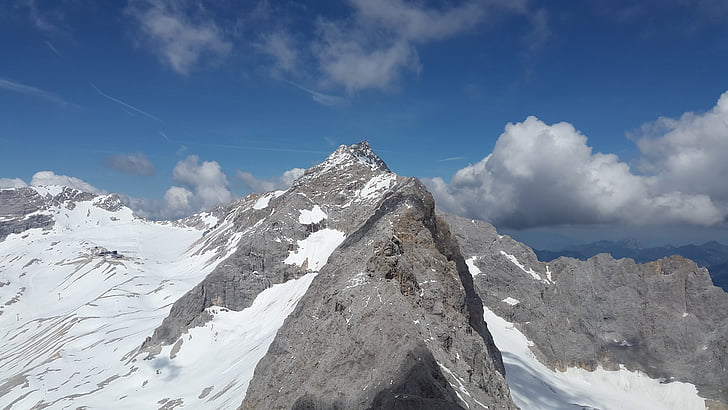 felmásznak, Ridge, rock ridge, Zugspitze-hegység, hegyek, alpesi, Időjárás kő