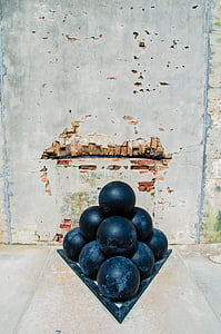 dělová koule, objekt, válka, Historie, Fort, Florida, Amerika
