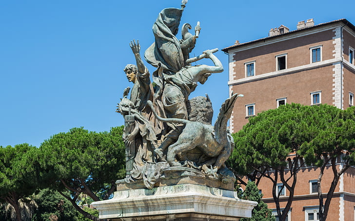 ローマ, イタリア, 像, 彫刻