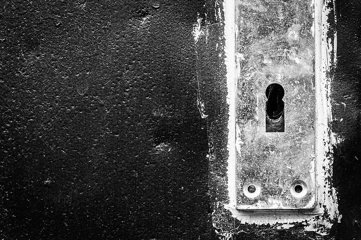 keyhole, door, handle, old