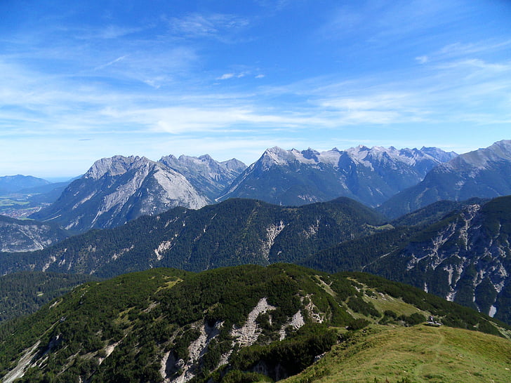 landscape, mountain, alps, austria, nature, summit, view