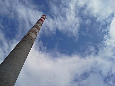 cheminée, industrie, environnement, usine, Sky, pollution, bleu