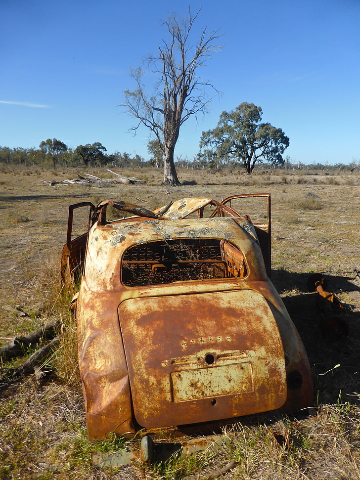 vehicle, smashed, weathered, rusty, old, damage, abandoned