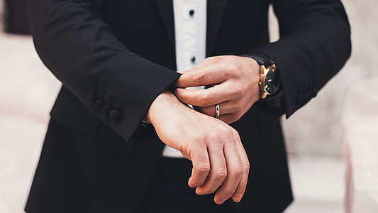 man, guy, ring, watch, groom, business, sleeves