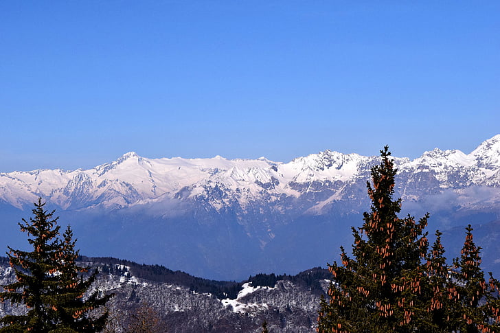 山脉, 自然, 雪, 山, 景观, 风景, 树