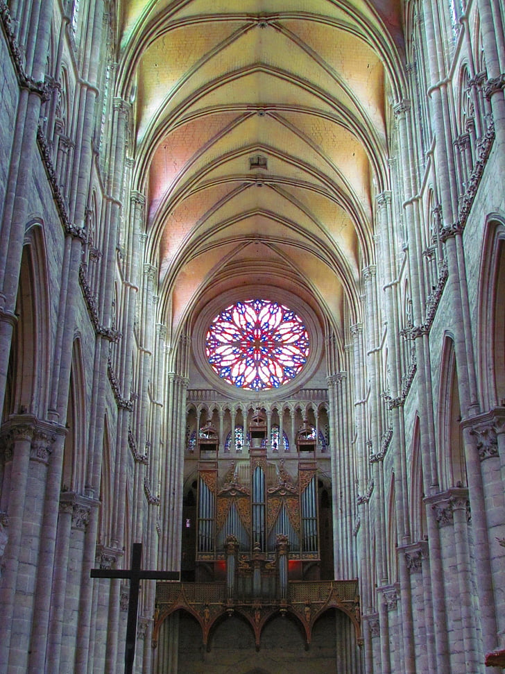 Amiens, Francuska, Notre dame, Katedrala, arhitektura, obojeni, Crkva