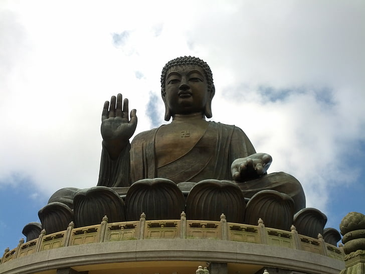 buddha, statue, lotus, buddhism, asia, religion, architecture