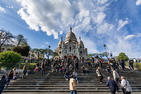 Pariis, Montmartre'i piirkonna, Püha südame basilica, Prantsusmaa, Euroopa, Montmartre, arhitektuur