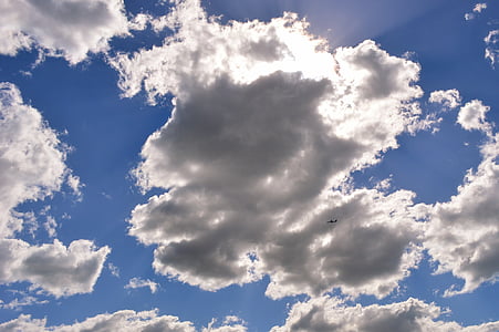 ブルー, 雲空, 青い空雲, 空雲, 自然, 曇り, 光