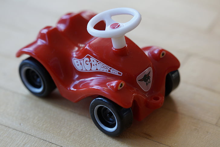 Bobby-car, Auto, voiture friction, voiture de diapositive, enfants, enfant, miniature
