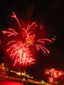 focuri de artificii, vacanta, lumina, drăguţ, Castelul Buda