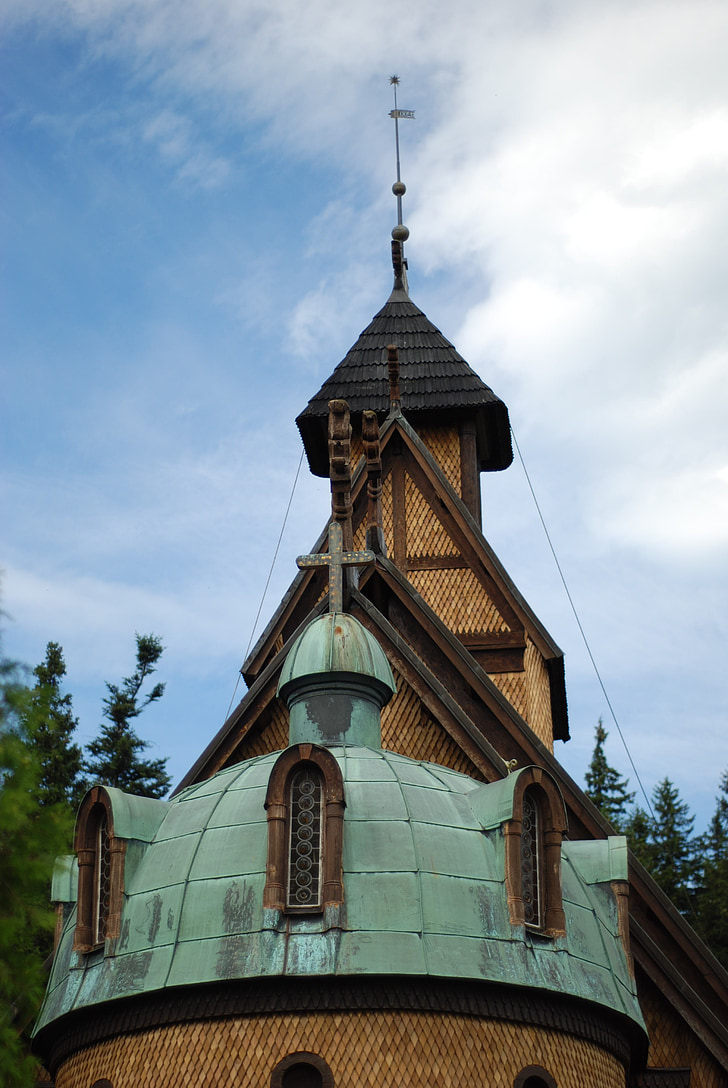 Ναός, Wang, Εκκλησία, αρχιτεκτονική, Karpacz, γιγαντιαία βουνά του Krkonoše, Vang