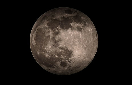 completo, Luna, illustrazione, cielo, notte, astronomia, superficie della luna