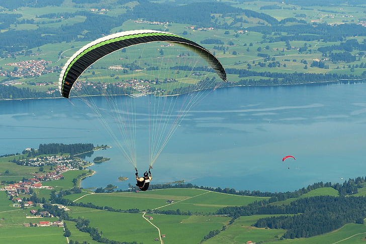 paraglider, paragliding, fly, dom, tegelberg, allgäu, schwangau