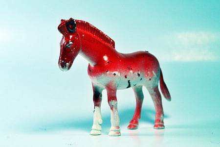 paard, rode kleur, speelgoed, dier