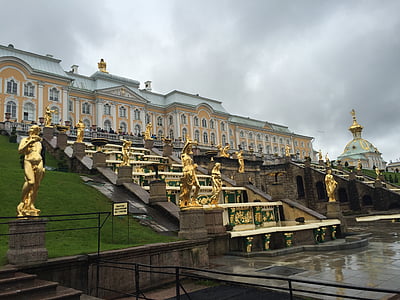 러시아, 궁전, 분수, 피터 즈 버그, 유명한, 역사, 아키텍처