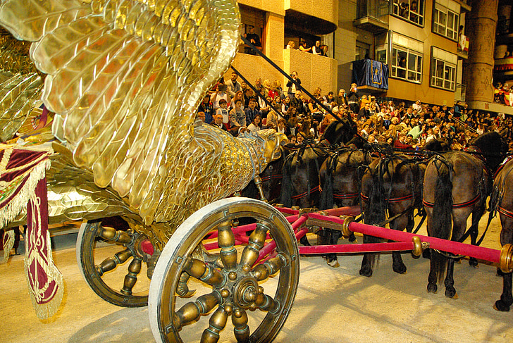 España, Lorca, chariot romana, enganche, caballos