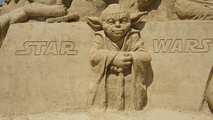 Yoda, Star wars, zand, Figuur