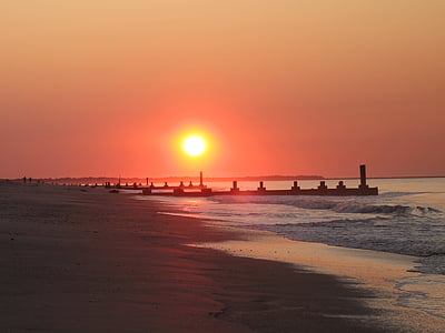 lever du soleil, océan, plage, rivage, de Cape may, rive, New jersey