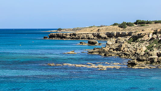 Kıbrıs, kapparis, kayalık sahil, Shore, manzara, kayalar, kıyı şeridi
