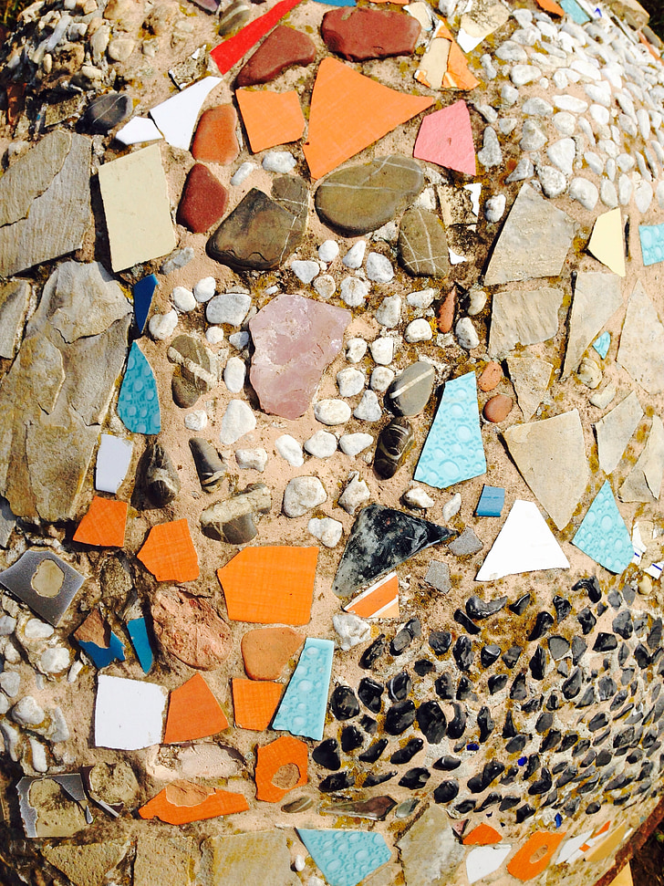 mosaico de, piedras, colorido