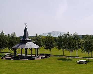 Национальный ботанический сад Уэльса, Теплице, купол, парниковых, Сад, Ботанический, на открытом воздухе