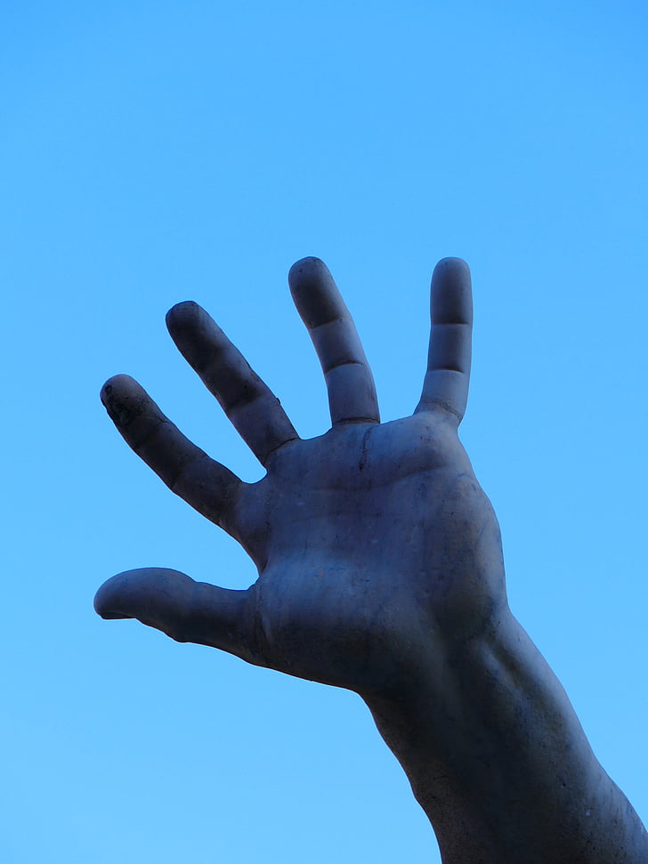 hand, finger, marmor, staty, tillgång, gest