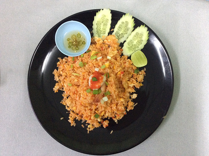 ris, thaimat, mat, spise, krydret, lunsj, middag