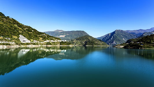 ya'an, baoxing qiaoqi, тибетски село, езеро, планински, природата, Европейската част на Алпите