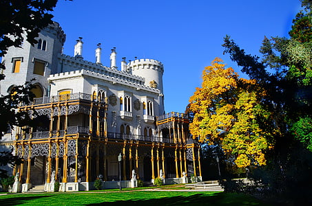 Schloss, Herbst, Park, Hluboka nad vltavou, Tschechische Republik, Festung