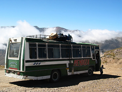bus, Andes, voyage, route, transport, vallée de, Argentine