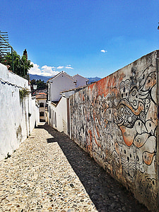 Granada, Španělsko, města, graffiti, Evropa, umění