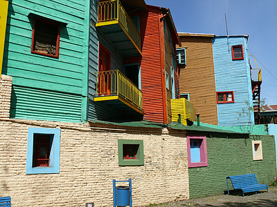 ブエノス ・ アイレス, 古い家, 色, アーキテクチャ, 家, 複数の色, 建物外観